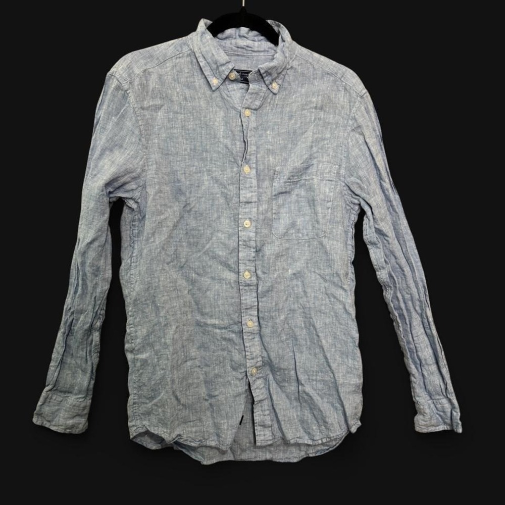 Vineyard Vines 100% Linen Button Front Shirt Light Blue Coastal Grandma Sz S - Picture 2 of 8